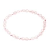 Bracelet en Pierres Boules Facettées de Quartz Rose (6 mm) Perles Argent 925