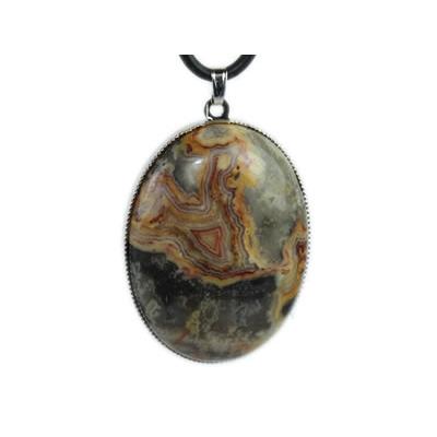 Agate Crazy Lace Pendentif Cabochon Ovale 40x30 mm