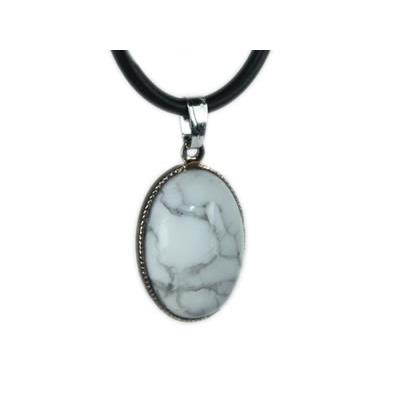 Howlite Blanche Pendentif Cabochon Ovale 18X13 mm