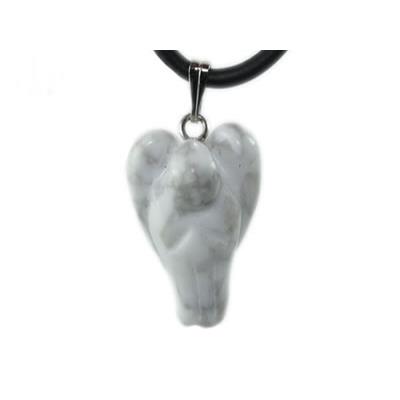 Howlite Blanche Pendentif Ange en Pierre (2 cm)