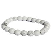 Bracelet en Pierres Boules d'Howlite Blanche (8 mm)