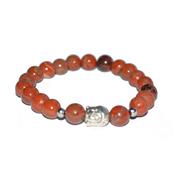 Bracelet en Pierres Boules de Jaspe Rouge 8 mm et Bouddha