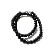 Collier en Pierres Boules d'Obsidienne oeil Celeste 6 mm