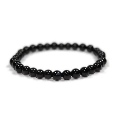 Bracelet en Pierres Boules d'Obsidienne Oeil Celeste (6 mm)