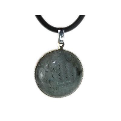 Pendentif Cabochon Pierre Ronde 18 mm en Labradorite