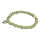 Bracelet en Pierre boule d'Amazonite 6mm et Coeur en Argent 925