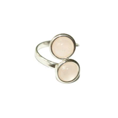 Bague En Argent Massif Avec Cabochon De Nacre Rose Ajourée - Taille 59, Occasion