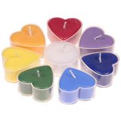 Coffret de 7 Bougies Chakras Forme Coeur