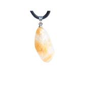 Pendentif Pierre Roulée en Citrine Bélière Argentée