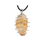 Citrine Pendentif Cage Pierre Roulée