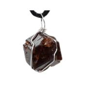 Pendentif Authentic en Pierre Brute Grenat Hessonite et Argent 925