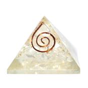 Orgonite Pyramide de 3 cm Pierre de Cristal de Roche et Spirale de Cuivre