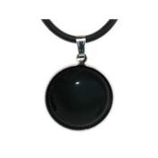 Pendentif Cabochon Pierre Ronde 18 mm en Obsidienne Oeil Céleste