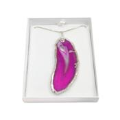 Pendentif Tranche d'Agate Pierre Violette