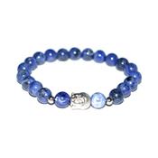 Bracelet en Pierres Boules de Sodalite 8 mm et Bouddha