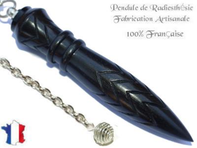 Pendule de Thot Plombé en Bois d'Ebène du Gabon Pièce Unique N°THOEBPLPT- 241