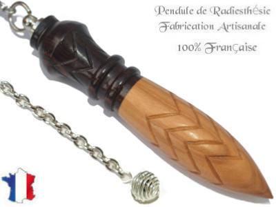 Pendule de Thot Plombé en Bois d'Olivier et Bois de Violette Pièce Unique N°THOOLVIOPL-11