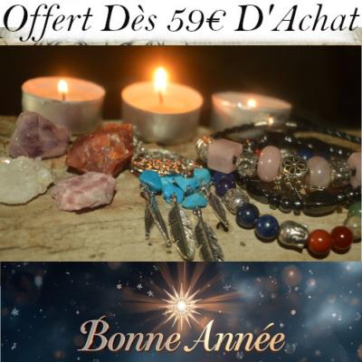 1 Pierre + 1 Paire de Boucles d'Oreilles + 1 Bracelet Offert Dès 59 Euros d'achat Valable du 1 au 10 Janvier 2026 (22h00) Modèles Selon Disponibilité