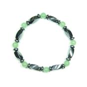 Bracelet Hématite et Pierres Boules d'Aventurine Verte (6 mm)