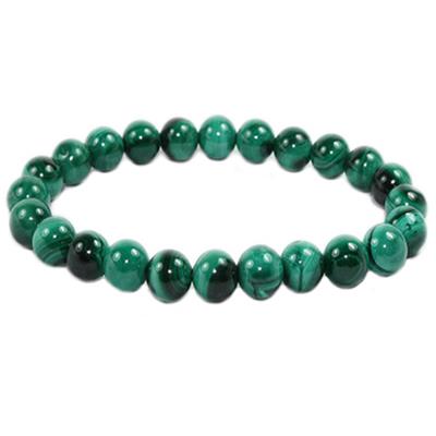 Bracelet en Pierres Boules de Malachite (8 mm)