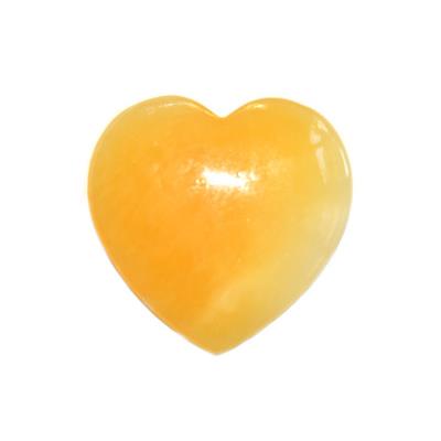 Coeur en Pierre de Calcite Orange