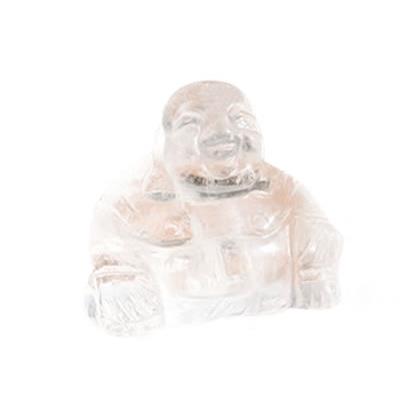Bouddha Chinois Rieur en Pierre de Cristal de Roche 5 cm