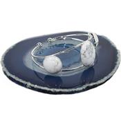 Bracelet en Howlite Blanche Cabochon Rond et Ovale