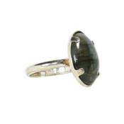 Bague Cabochon Ovale en Labradorite 18x13 mm