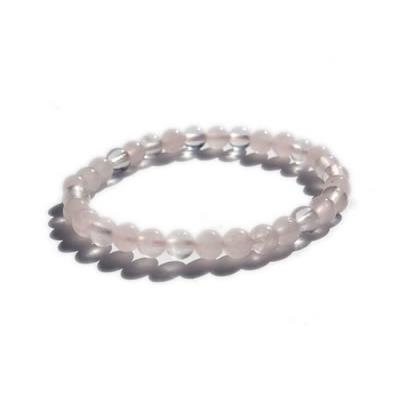 Bracelet en Pierres Boules de Quartz Rose (6 mm)