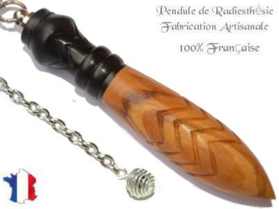 Pendule de Thot Plombé en Bois d'Olivier et Bois d'Ebène Pièce Unique N°THOOLEBPL-6