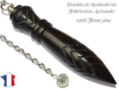 Pendule de Thot Plombé en Bois d'Ebène du Gabon Pièce Unique N°THOEBPLPT- 201