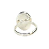 Bague en Howlite Blanche Cabochon Ovale 25X18 mm