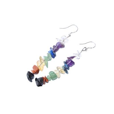 7 Chakras Boucles d'Oreilles en Pierre Style Baroque