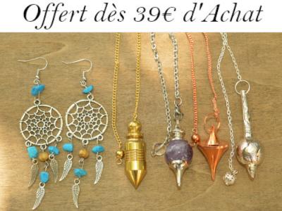 Boucles Attrape Rêves + un Pendule  Offert Dès 39 Euros d'achat Valable du 31 Août au 10 Septembre 2025 (22h00) Modèles Selon Disponibilité