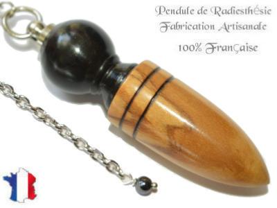 Pendule Celte Création en Bois d'Ebène et Bois d'Olivier Piéce unique N°CELEBO-8