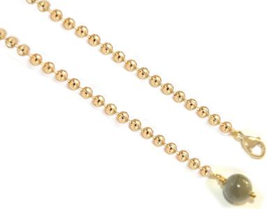 Chaîne à Billes Pour Pendule en Acier inoxydable Dorée et Perle en Labradorite de 8mm
