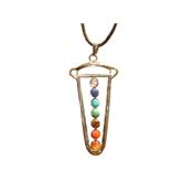 7 Chakras Pendentif Pointe Montage Argenté