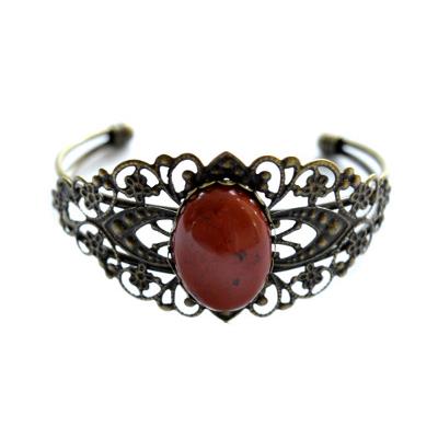 Bracelet en Jaspe Rouge Cabochon Pierre Ovale 25x18 mm