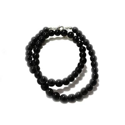 Collier en Pierres Boules d'Obsidienne oeil Celeste 6 mm