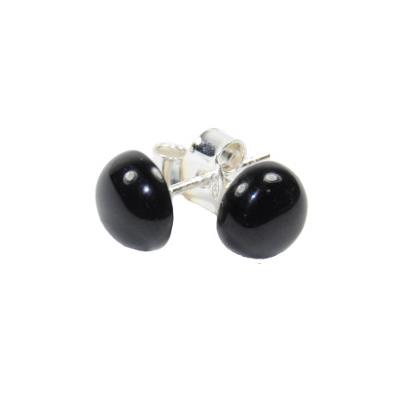 Obsidienne Oeil Céleste Puces d'Oreilles Cabochons Ronds 8 mm et Argent 925