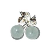 Aigue Marine Puces d'Oreilles Rondes 6 mm et Argent 925