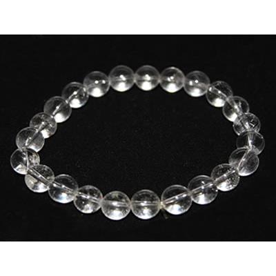 Bracelet en Pierres Boules de Cristal de Roche (6 mm)