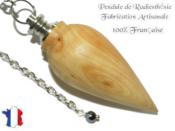 Pendule Goutte en Bois de Genévrier Pièce Unique N°GOUGEN-1