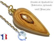 Pendule Goutte en Bois d'Olivier Pièce Unique N°GOUOLI-4