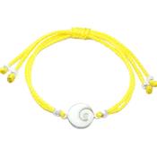 Bracelet Oeil de sainte Lucie Rond et Argent 925 Cordon Jaune
