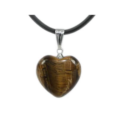 Pendentif Coeur en Oeil de Tigre 1,8 cm