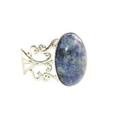 Bague Style Baroque en Sodalite Cabochon Ovale 18x13 mm