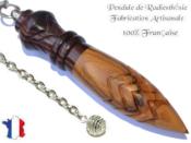 Pendule de Thot Plombé en Bois d'Olivier et Bois de Violette Pièce Unique N°THOOLVIOPL-8
