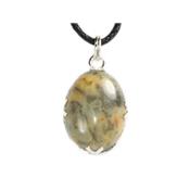 Agate Crazy Lace Pendentif Cabochon Pierre Ovale 18x13 mm et Argent 925