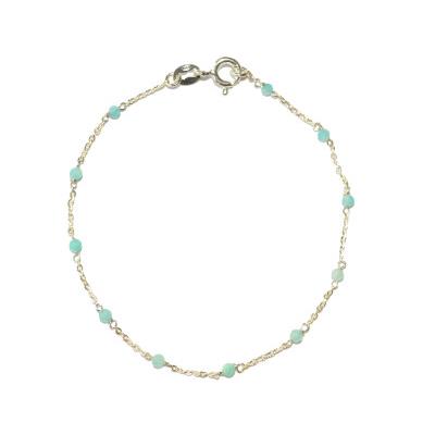 Bracelet en Argent Pierres Facettées en Amazonite 2mm